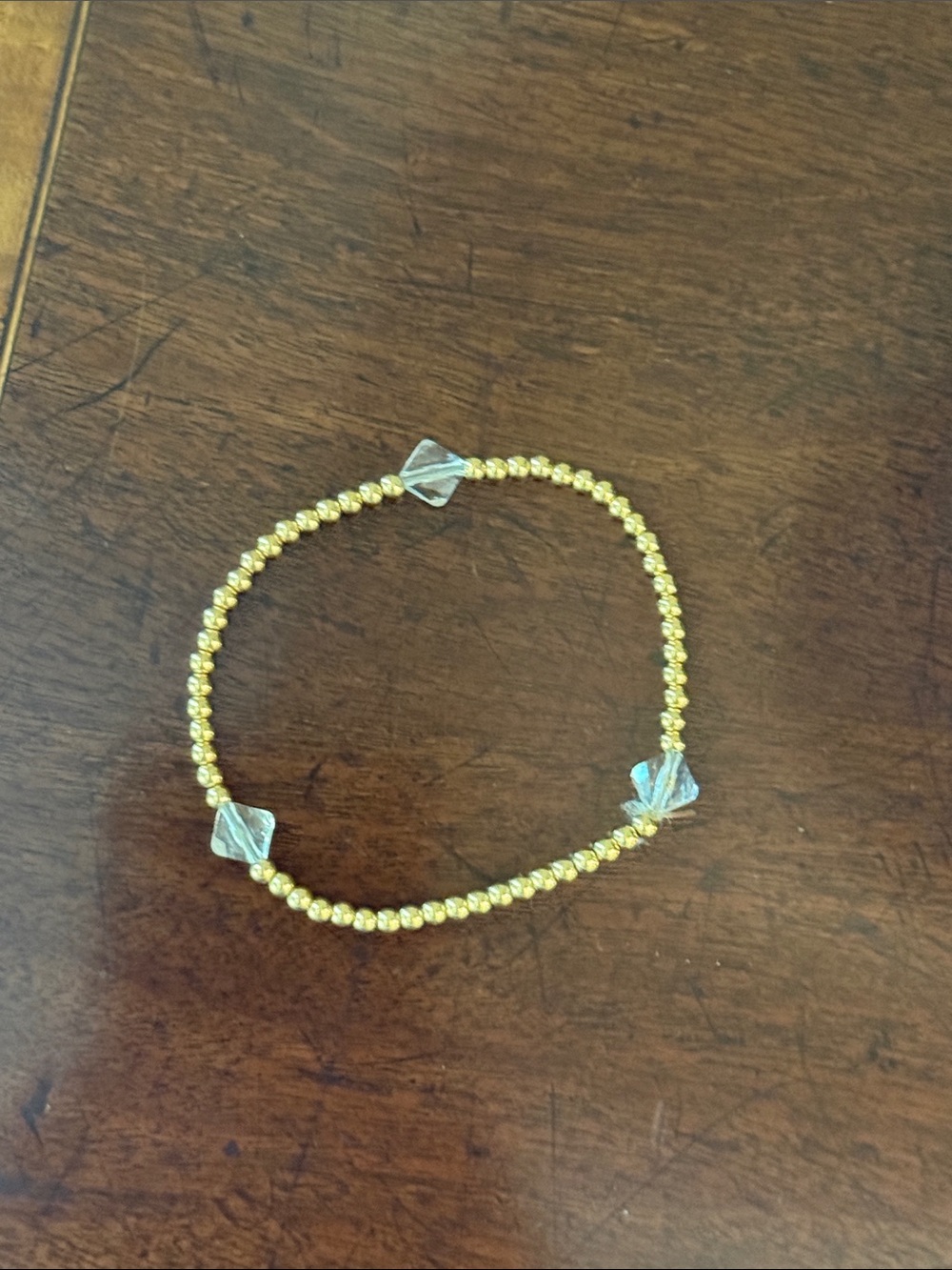 enewton Gold Beaded Bracelet with Clear Crystal Accents